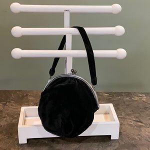 Vintage black velvet handbag